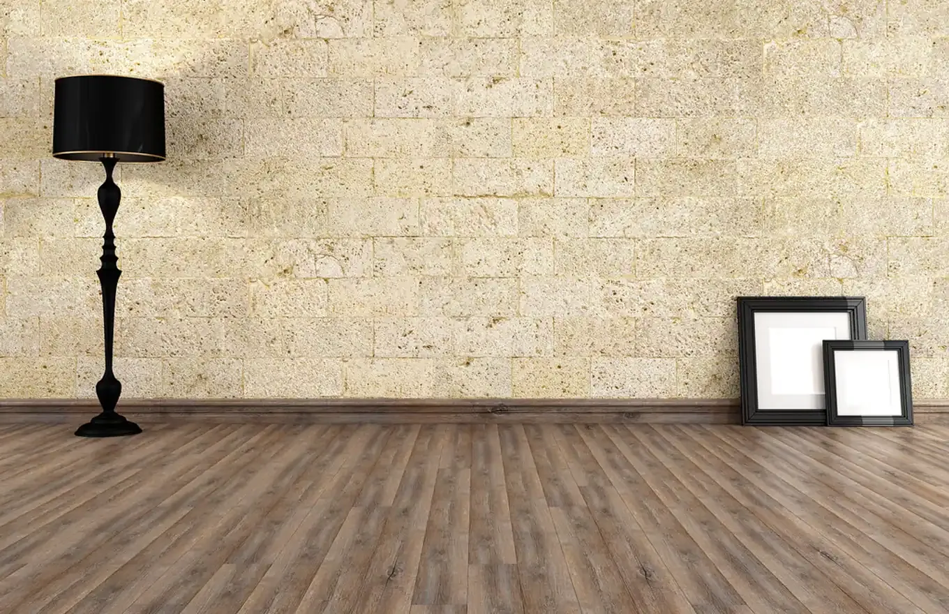 Open-plan living space with fresh plank flooring