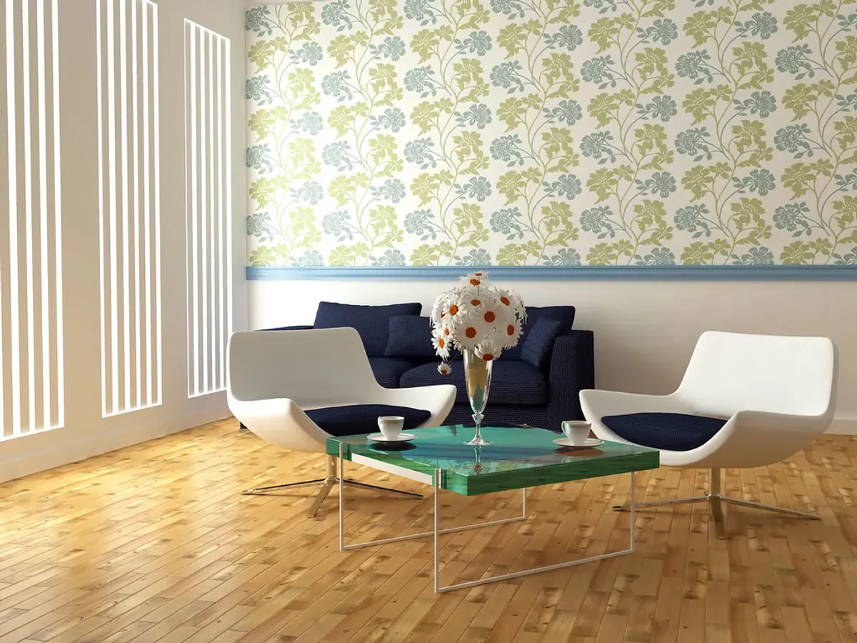 Freshly painted bedroom interior with a board-and-batten accent wall